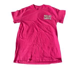 Texas Girl Women’s Small Pink Graphic T-Shirt Short Sleeve Crew Neck